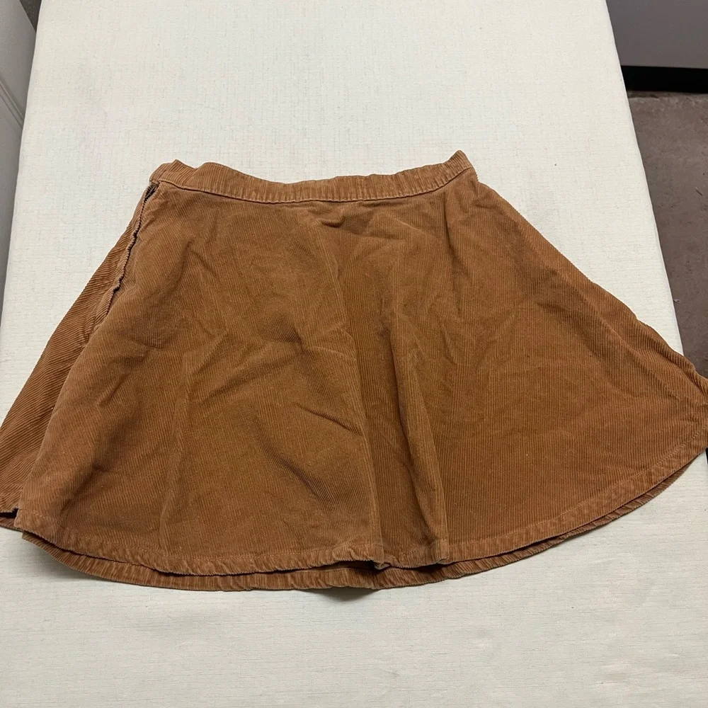 American Apparel S tan corduroy skater circle skirt